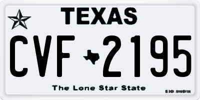 TX license plate CVF2195