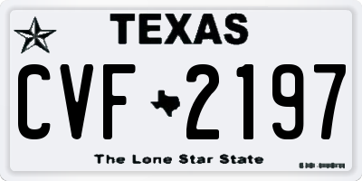 TX license plate CVF2197
