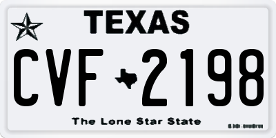 TX license plate CVF2198