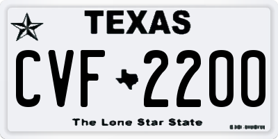 TX license plate CVF2200