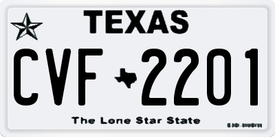 TX license plate CVF2201