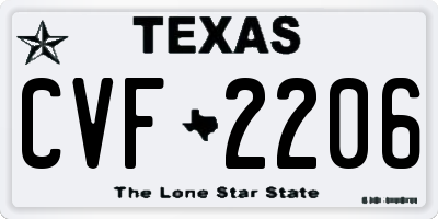 TX license plate CVF2206