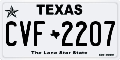 TX license plate CVF2207