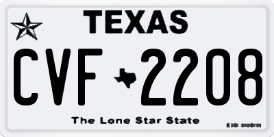 TX license plate CVF2208
