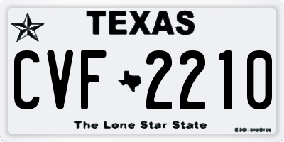 TX license plate CVF2210