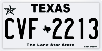 TX license plate CVF2213