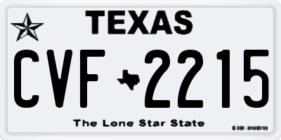TX license plate CVF2215