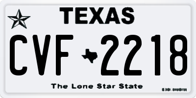 TX license plate CVF2218