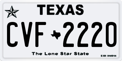 TX license plate CVF2220