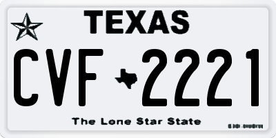 TX license plate CVF2221