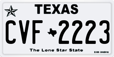 TX license plate CVF2223