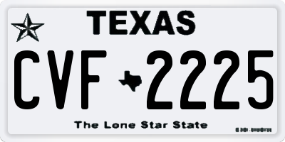 TX license plate CVF2225