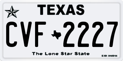 TX license plate CVF2227