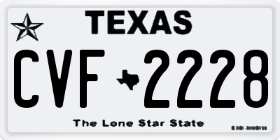 TX license plate CVF2228