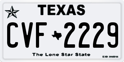 TX license plate CVF2229