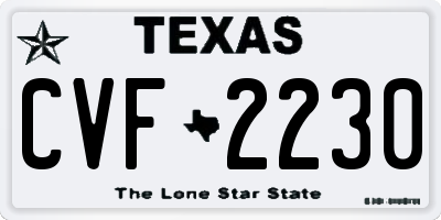 TX license plate CVF2230