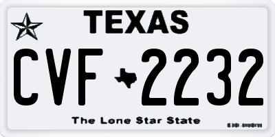 TX license plate CVF2232