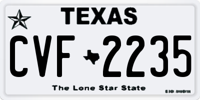 TX license plate CVF2235