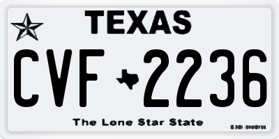TX license plate CVF2236