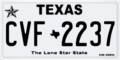 TX license plate CVF2237