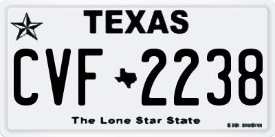 TX license plate CVF2238