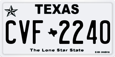 TX license plate CVF2240