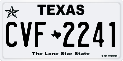 TX license plate CVF2241