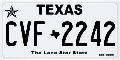 TX license plate CVF2242