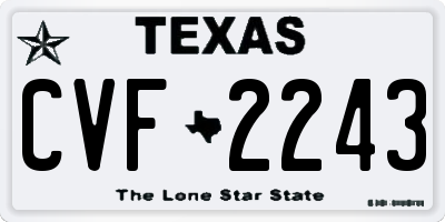 TX license plate CVF2243