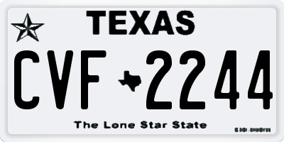 TX license plate CVF2244