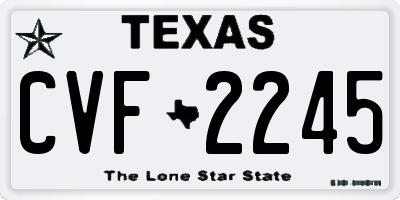 TX license plate CVF2245