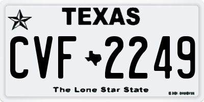 TX license plate CVF2249