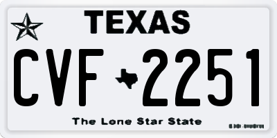TX license plate CVF2251