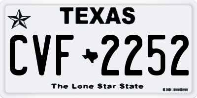 TX license plate CVF2252
