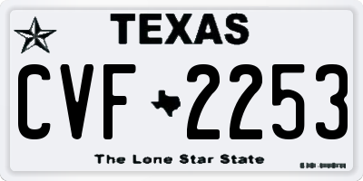 TX license plate CVF2253