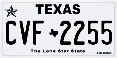 TX license plate CVF2255