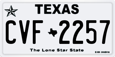 TX license plate CVF2257