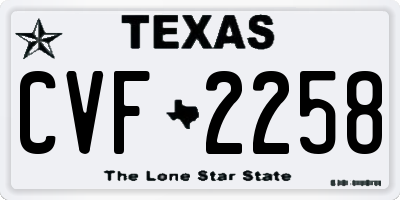 TX license plate CVF2258