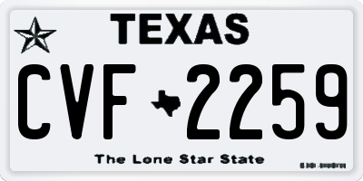 TX license plate CVF2259