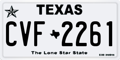 TX license plate CVF2261