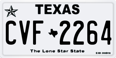 TX license plate CVF2264