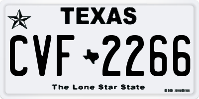 TX license plate CVF2266