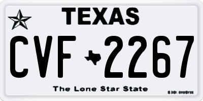 TX license plate CVF2267