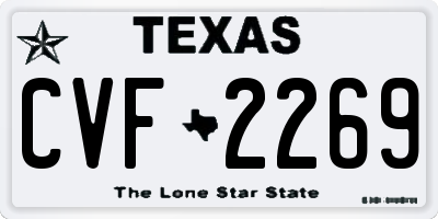 TX license plate CVF2269