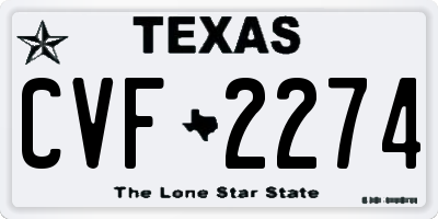 TX license plate CVF2274