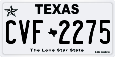 TX license plate CVF2275