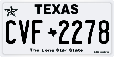TX license plate CVF2278