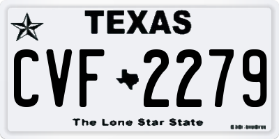 TX license plate CVF2279