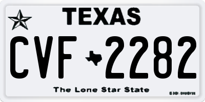 TX license plate CVF2282