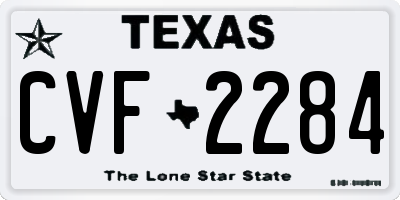 TX license plate CVF2284